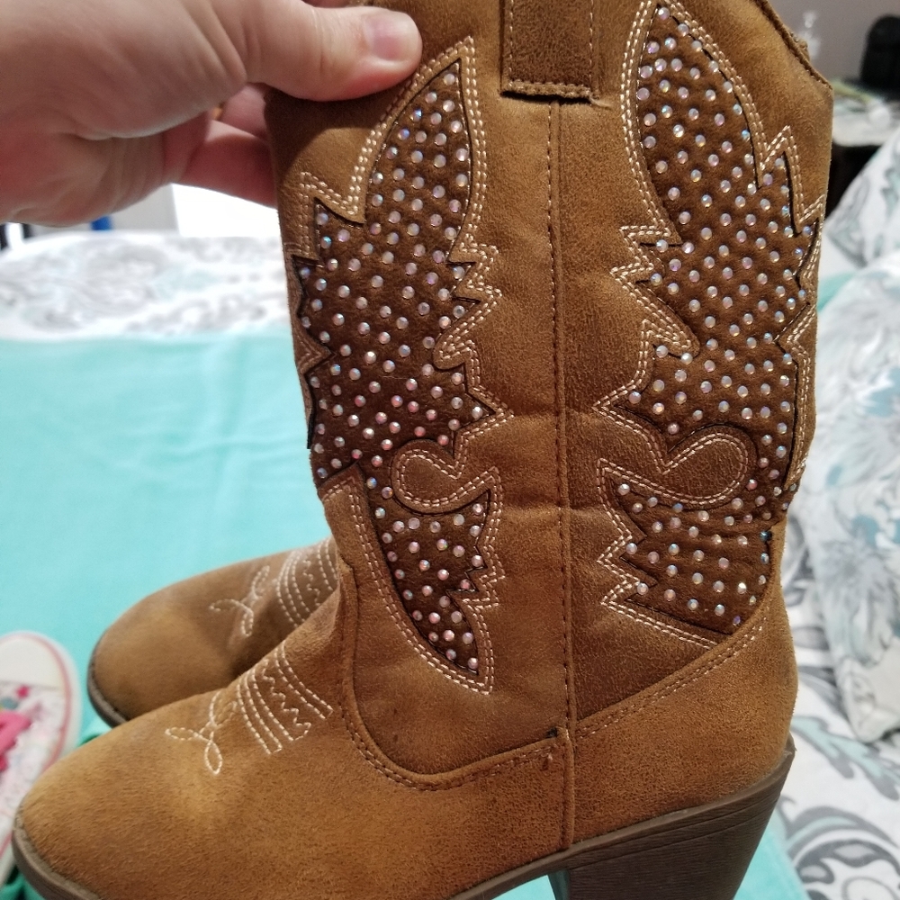 Girls Suede Cowboy boots